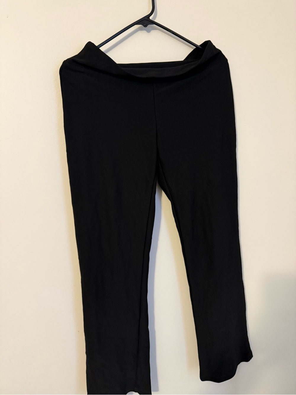 Kids Black Pull-On Leggings with Fold-Over Waistband
